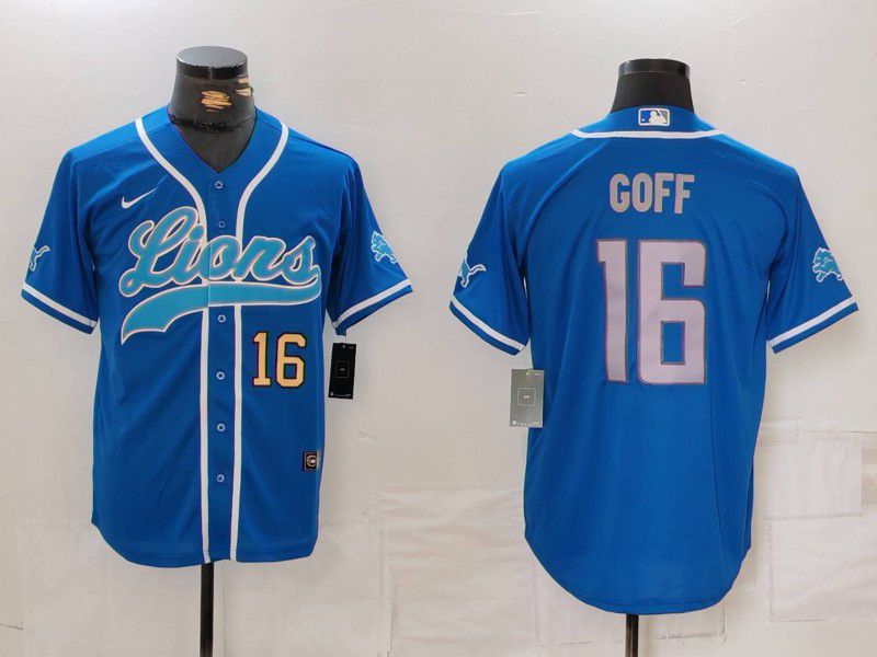 Men Detroit Lions #16 Goff Blue Second generation joint name 2024 Nike Limited NFL Jersey style 1->detroit lions->NFL Jersey